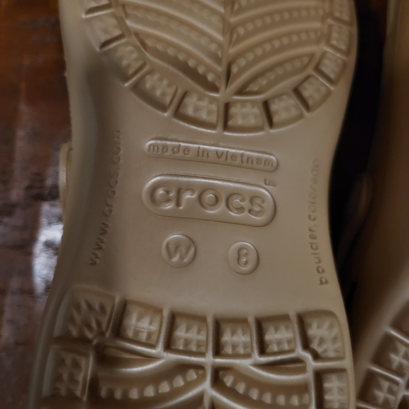 Beige Crocs Mary Jane Women Shoes - Picture 5 of 6